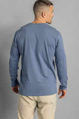 Recycled Cotton Longsleeve Shirt, Aquamarin