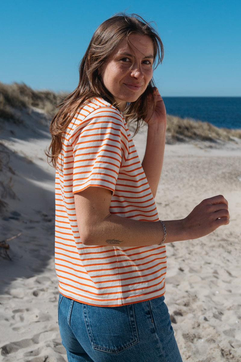 Heavy T-Shirt Jonna Orange-Striped